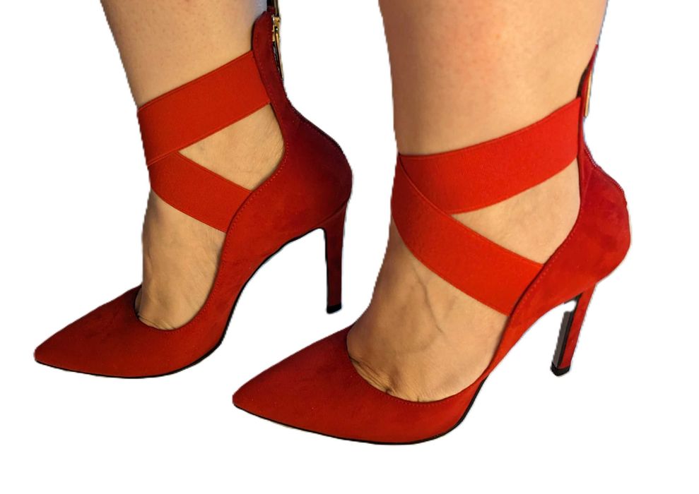 Pantofi stiletto roșii Benvenuti, mărimea 38, Made in Italy, noi