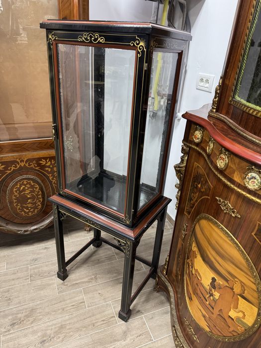 Vitrina centrala pentru expuneri, din lemn cu picturi manuale