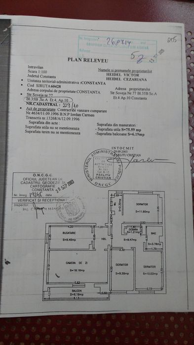 Apartament 4 camere-de vânzare - proprietar
