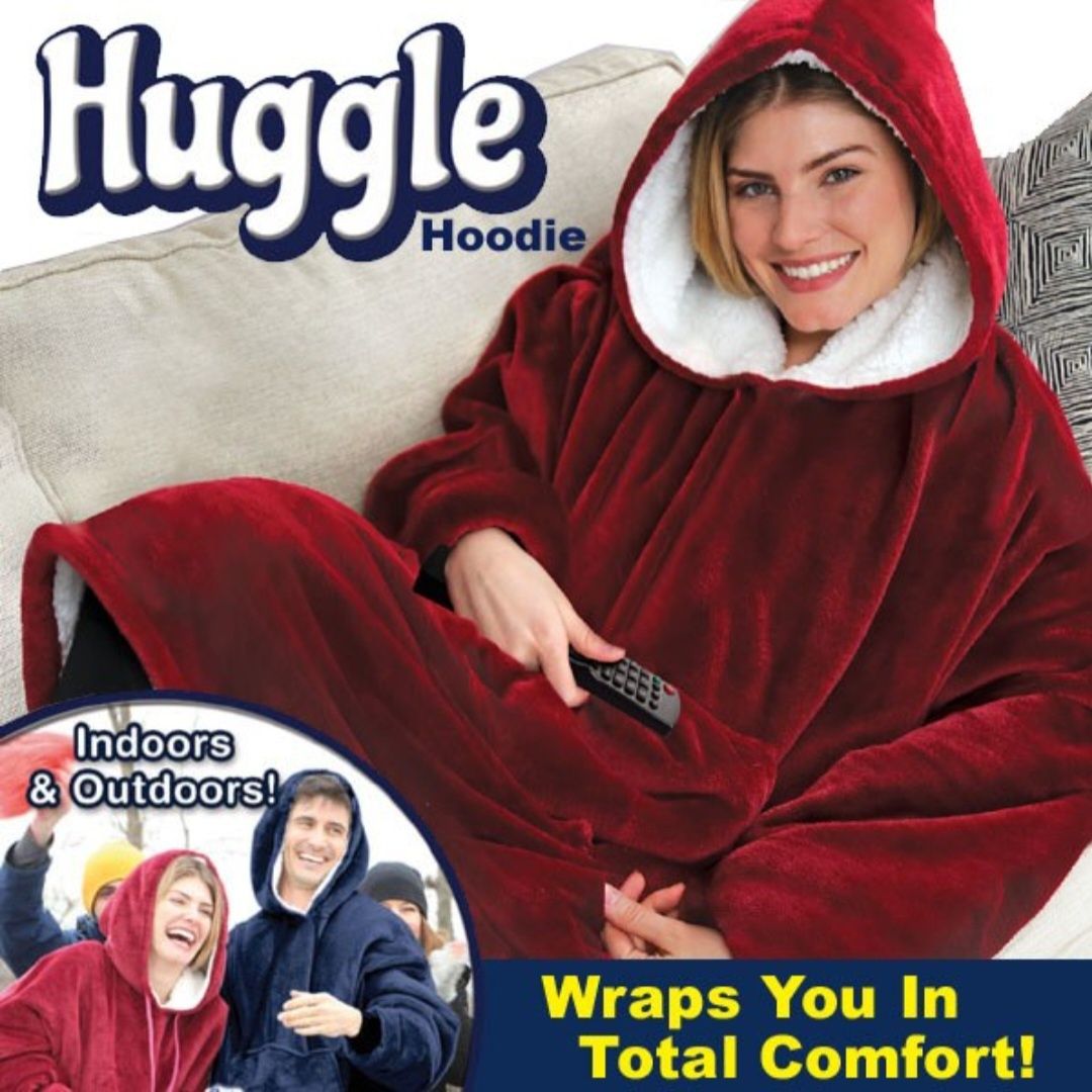 Пухкаво плюшено одеяло суичър с ръкави, Huggle Hoodies