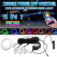 Fir Neon Led RGB Lumina Ambientala Auto 5 capete Aplicație Bluetooth B