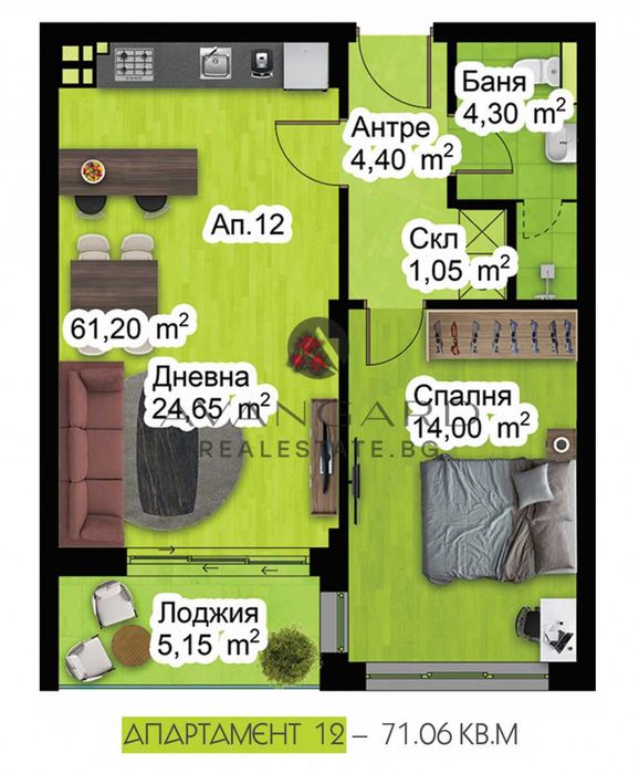 оф.23731 2-стаен апартамент Христо Смирненски