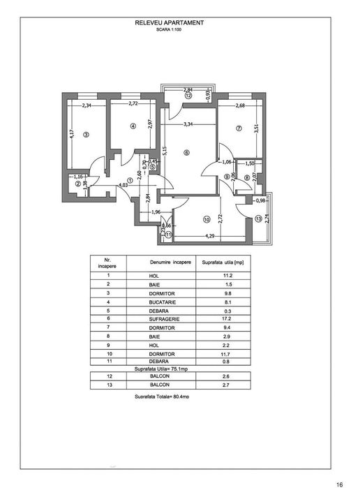 Apartament 4 camere, centrala term, loc parcare, etaj 1, Trivale Profi