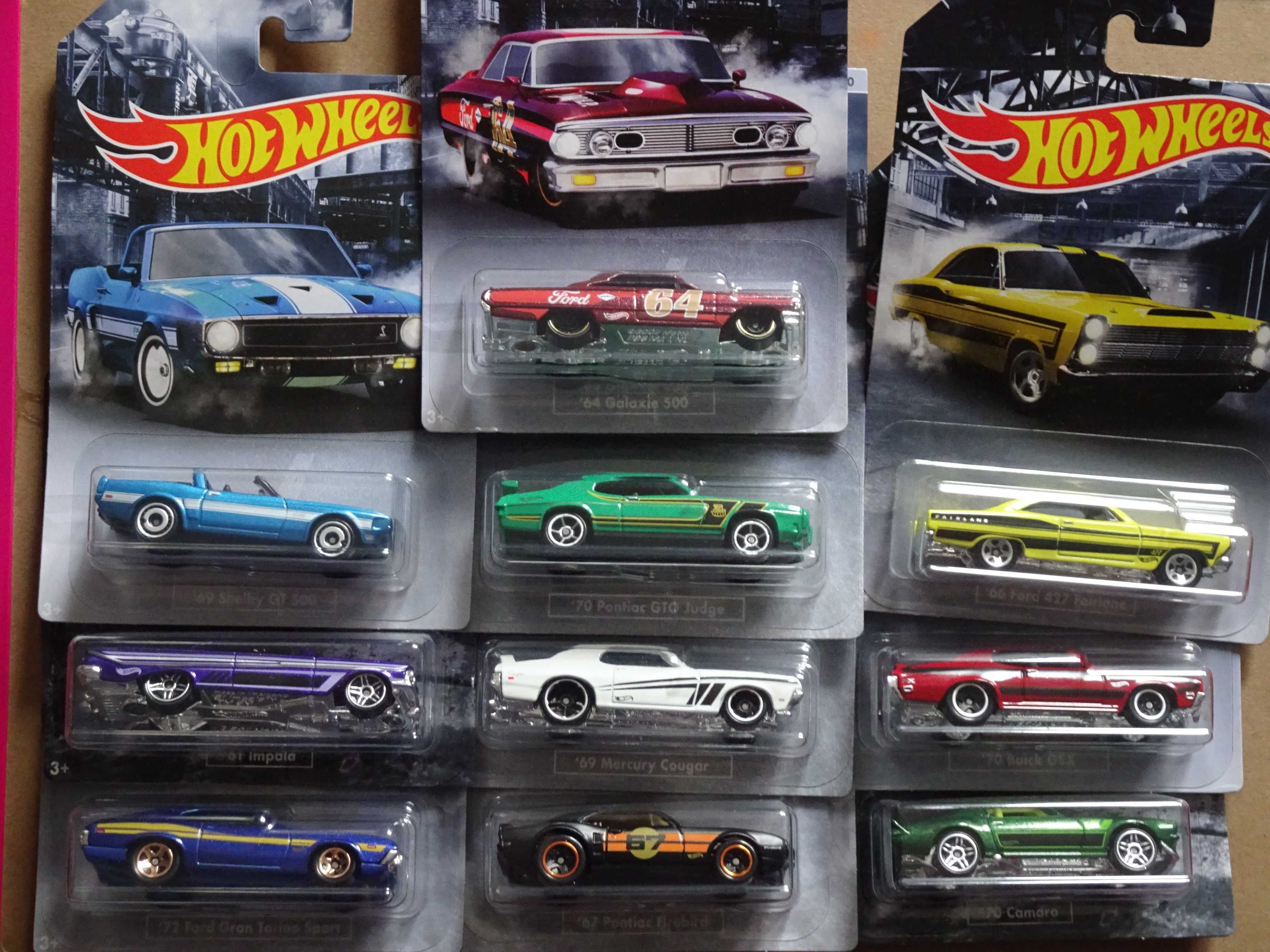 Set 10 Hot Wheels American Steel Muscle Cars