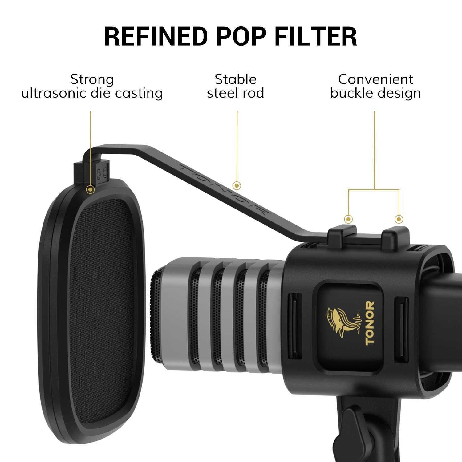 Нов TONOR USB микрофон за компютър, кардиоиден кондензаторен...