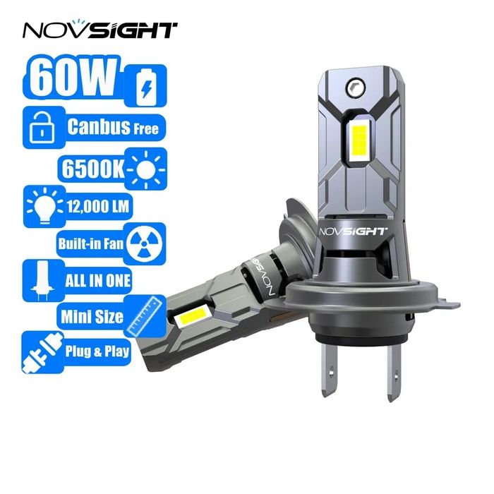 Set Becuri Led H7 CanBus NovSight N64 1:1