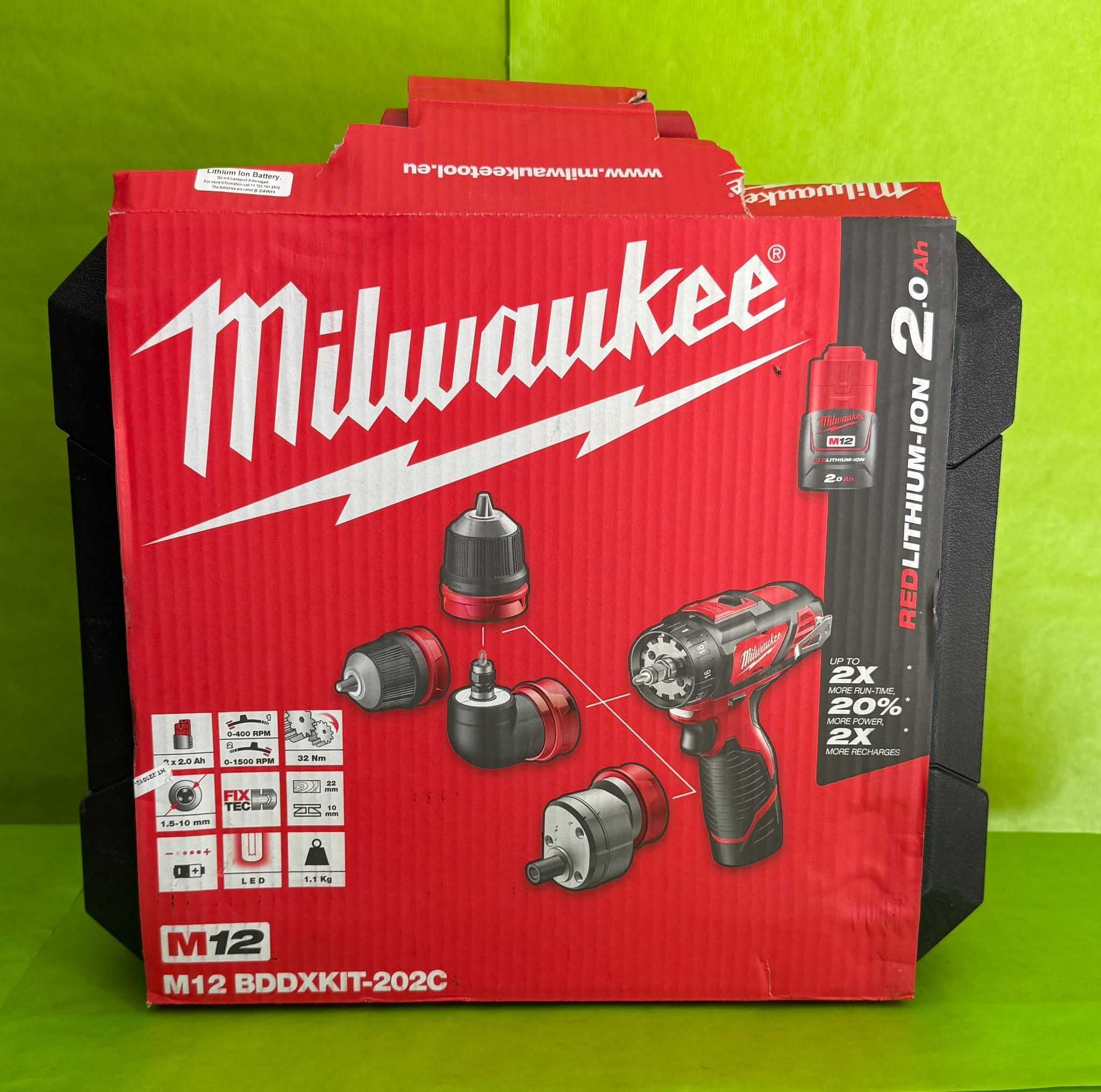 Комплект акумулаторен винтоверт MILWAUKEE M12 BDDXKIT-202C