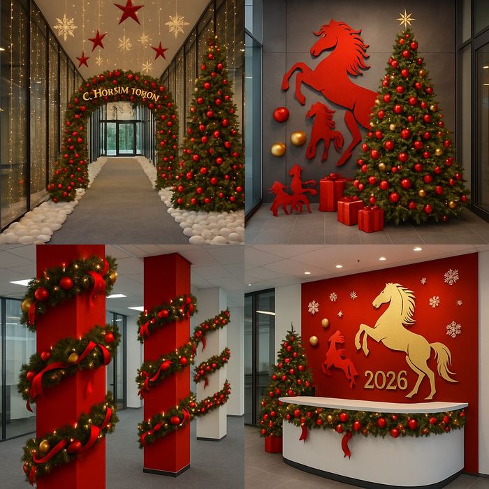 Новогодние оформление офисов и домов