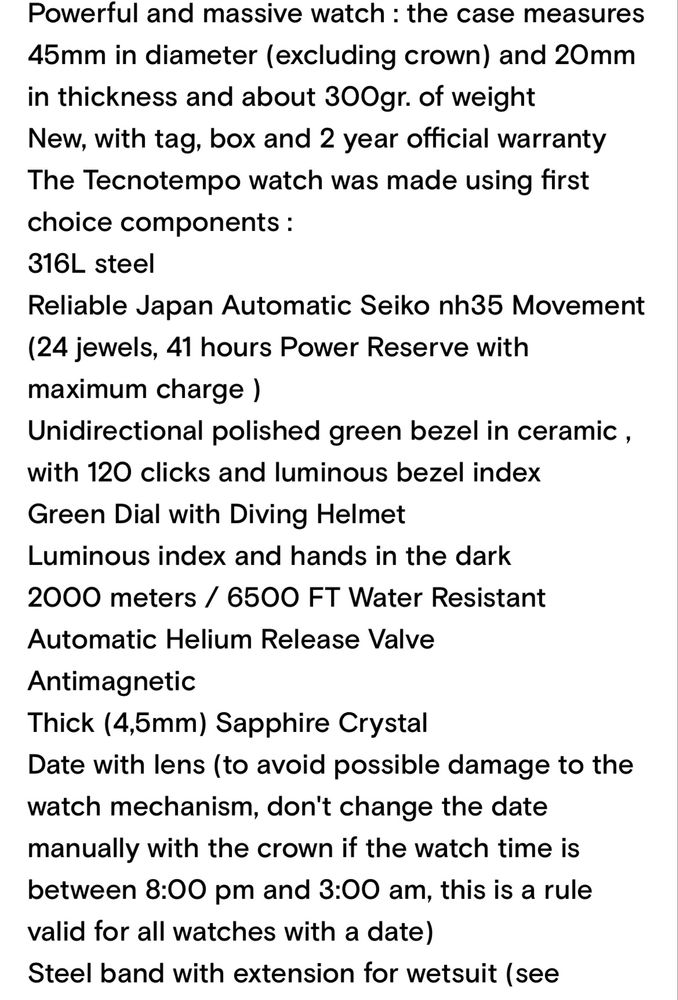Tecnotempo Automatic Diver 2000М