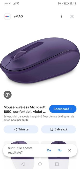 Mouse wireless Microsoft 1850 violet