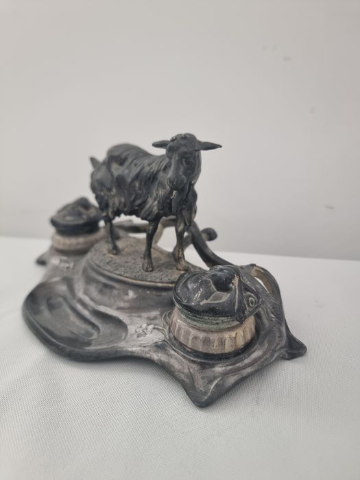 Călimară dublă în stil Art Nouveau francez