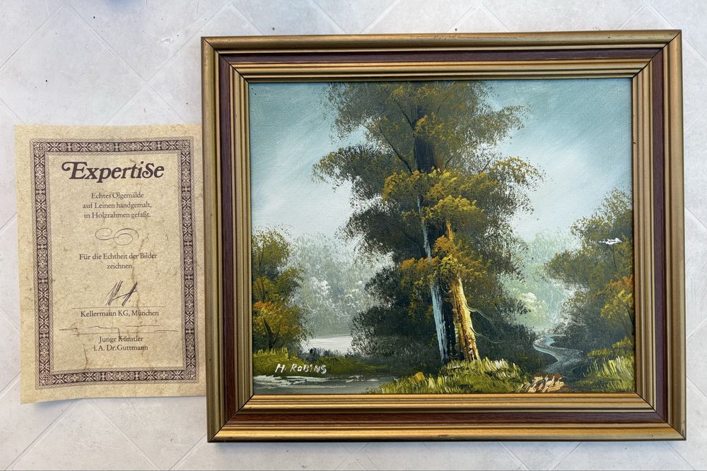 Маслена Картина "Горски Пейзаж" с Подпис H. RAMMS