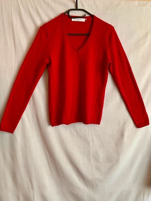 John Lewis Pulover in V de casmir rosu