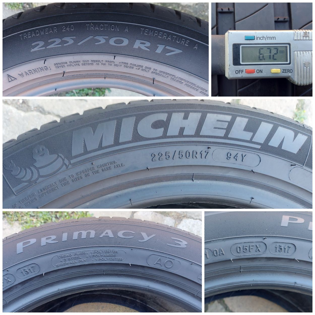 O bucată 225/50 R17 vară - una Goodyear Michelin