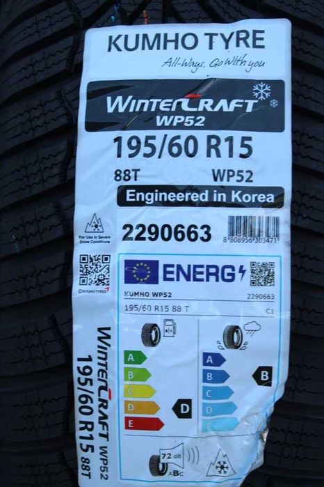 Anvelope iarna noi 195/60R15 88T Kumho