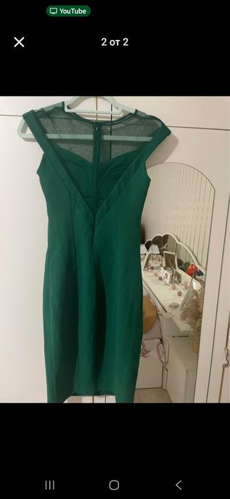 Рокля зелена официална