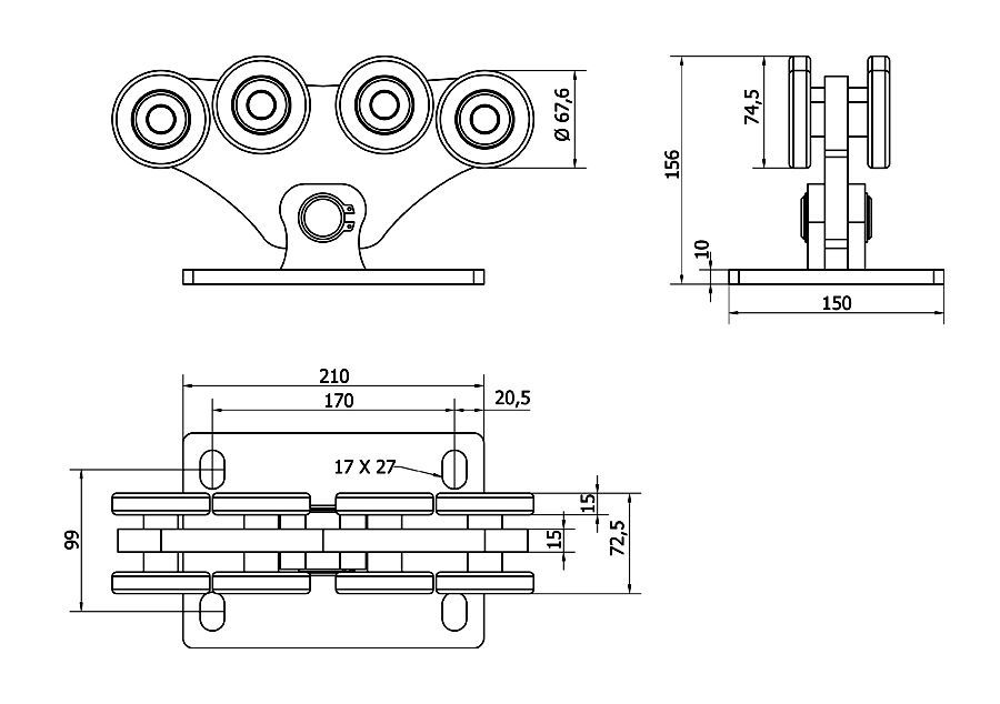 Kit sistem poarta autoportanta industriala , porti industriale max 9m