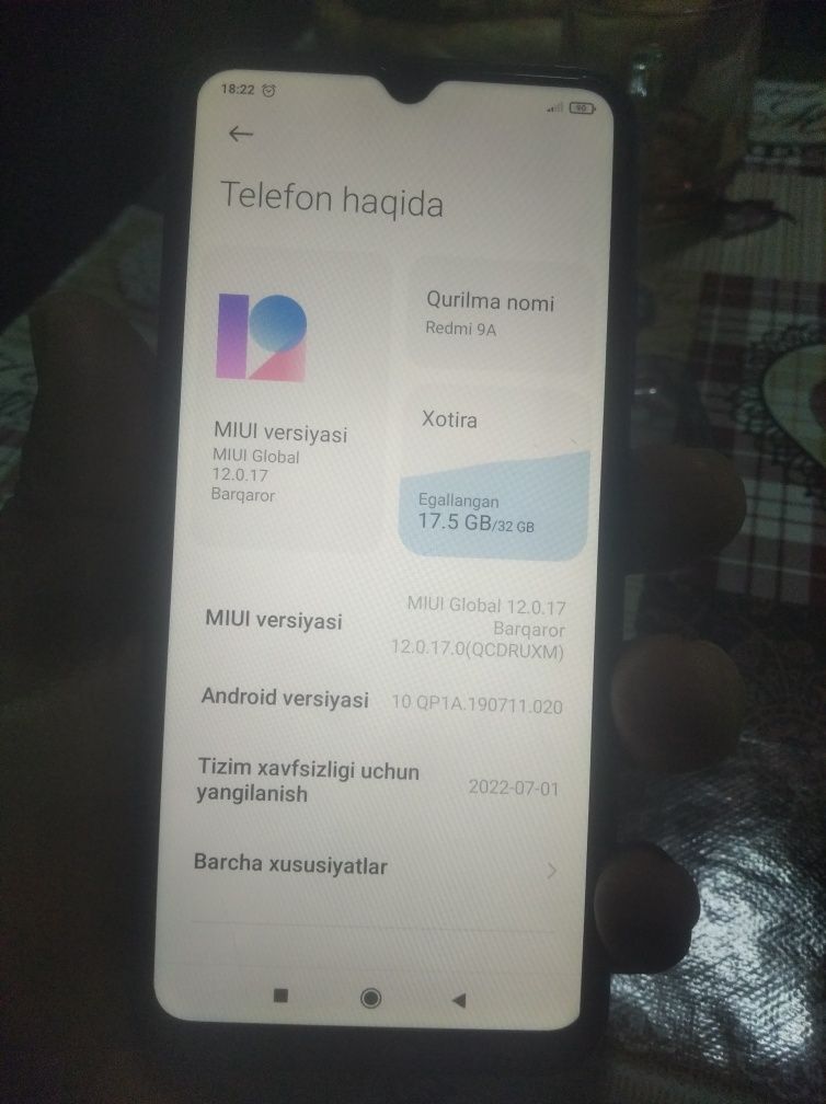 Redmi 9 A tek urta