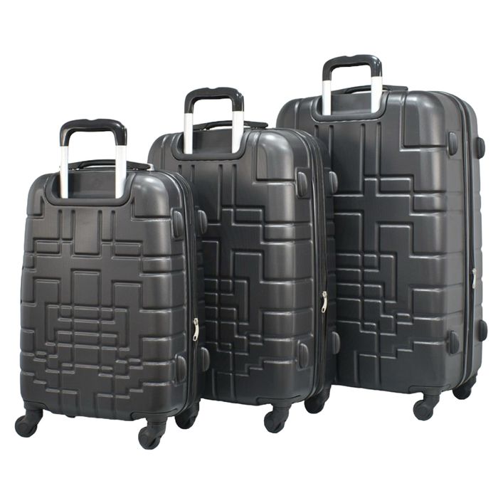 пътнически куфар комплект 3бр 100% ABS удароустойчив лек 4 колела 360°