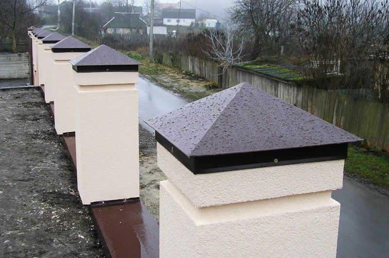 Колпаки на колоны и парапеты из металла