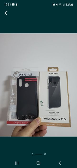 Husa Samsung Galaxy A20e transparenta, neagra, noua, nu jucarie