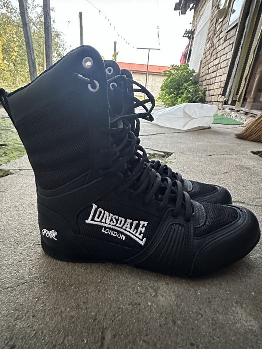 Юношески обувки Lonsdale Boxing Boots Juniors - Black/White