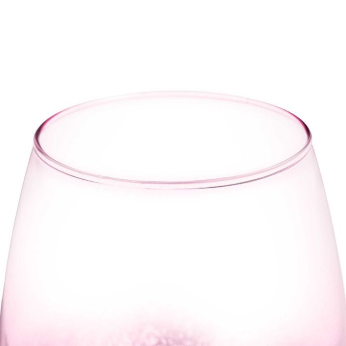 Set de 2 pahare de vin fara picior capacitate 500 ml fiecare roz