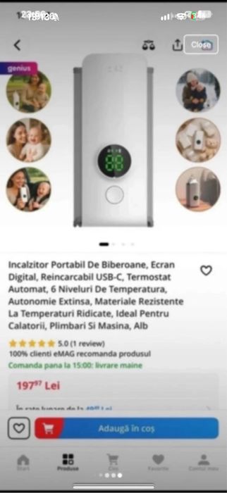 Vand incalzitor biberon portabil  Nou !