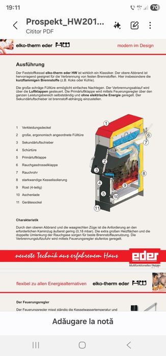 Centrala pe lemne EDER 19 - 20 KW