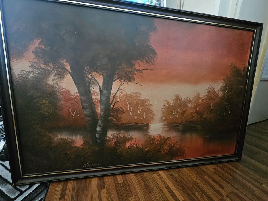 Tablou vintage în ulei pe panza 130/80