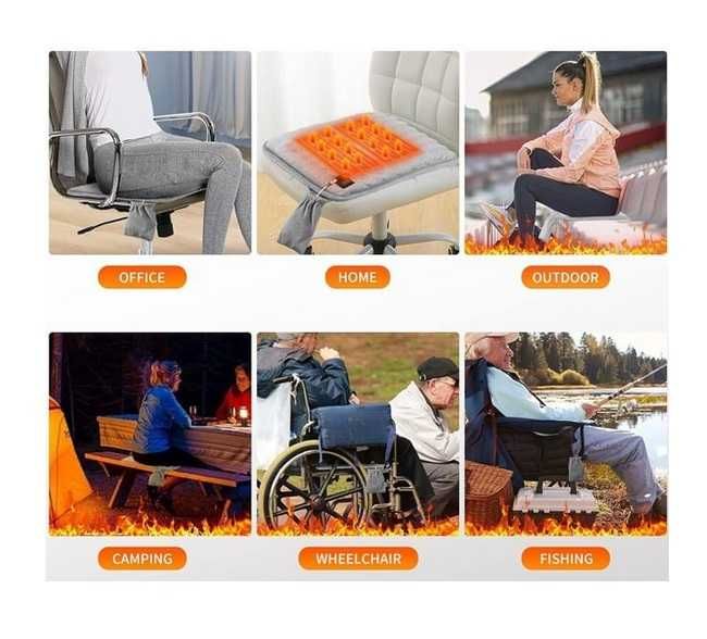 Електрическа Възглавница за стол с подгрев, USB