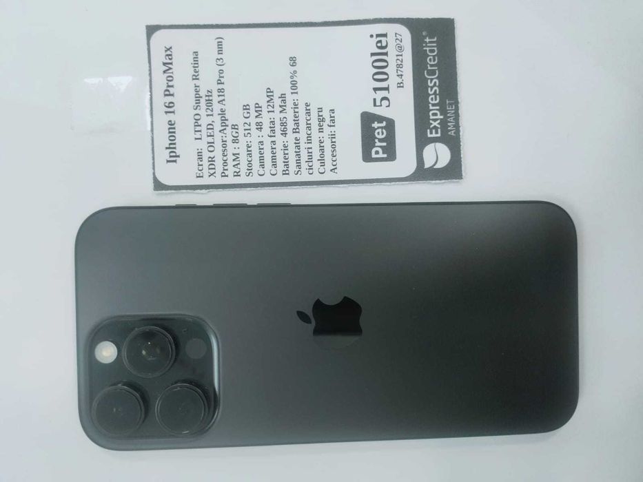 Iphone 16 ProMax 512GB (gara2 ag 27) Garantie 2 ani!