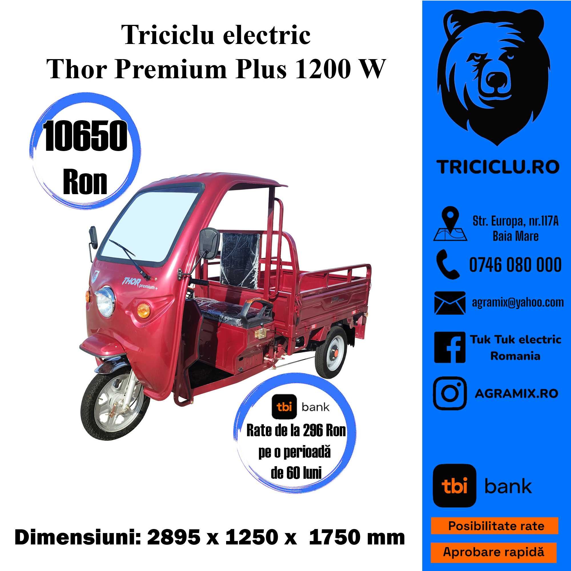 Triciclu NOU electric marca THOR Premium CIV Agramix