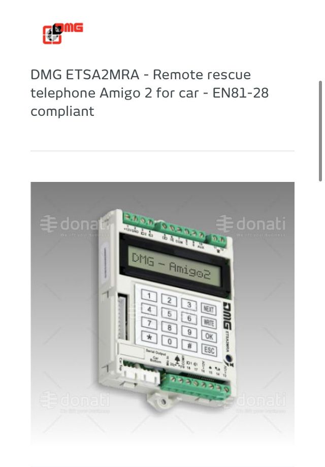 PQ02757 DMG ETSA2MRA - Telefon urgenta distanta Amigo 2 ptr lift