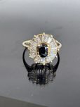 Inel din aur, safir si cubic zirconia