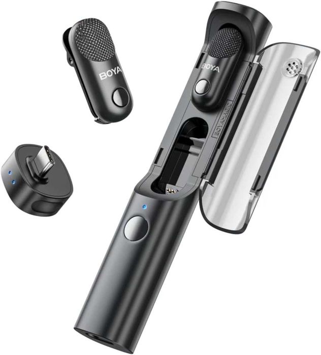 BOYA Magic - Безжични микрофони 4 в 1 (AI шумопотискане, USB-C)