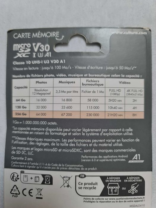 MicroSDXC 256 si 128 Gb,sigilate