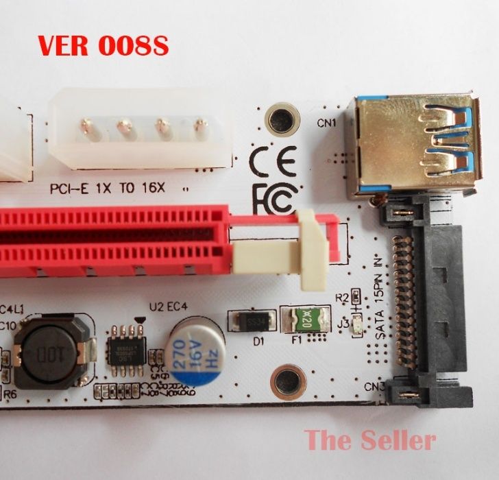 НАЛИЧНИ PCI-E extenders, USB Risers, Екстендери, Рейзъри VER 009S/008S