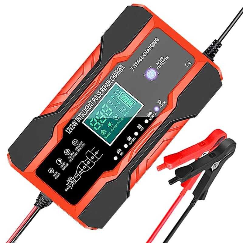 НОВО 10A Зарядно акумулатор батерия 12V 24V кола автомобил камион тир