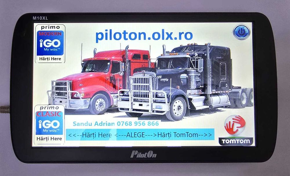 Gps PilotOn M10XL-9inch 3 softuri Harti Here & TomTom DISCOUNT 10 LEI
