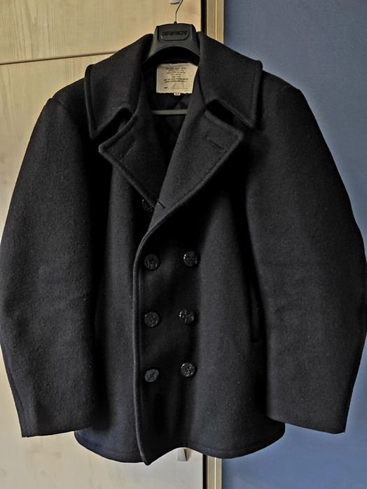 Винтажный чёрный шерстяной бушлат ВМС США.