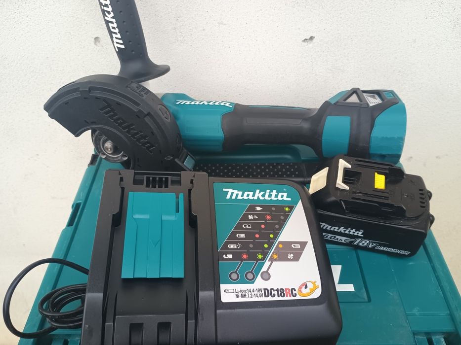 Flex Makita dga513, variator turatie,baterie 6 ah,încărcător,cutie