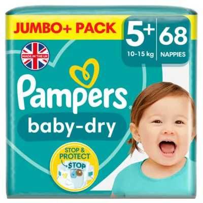 Бебешки пелени (памперси) - Pampers Baby-dry - различни размери.