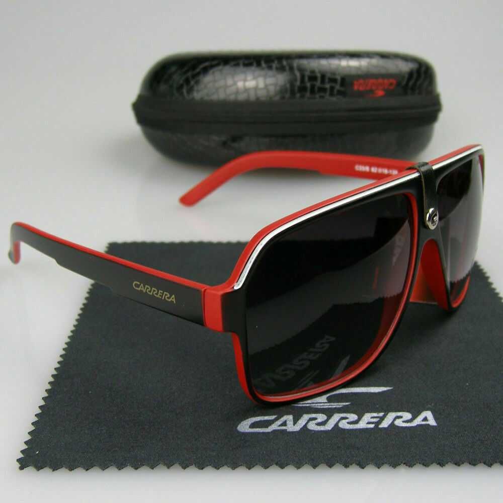 Мъжки Слънчеви Очила Carrera Sunglasees Black Черни Каррера Червени