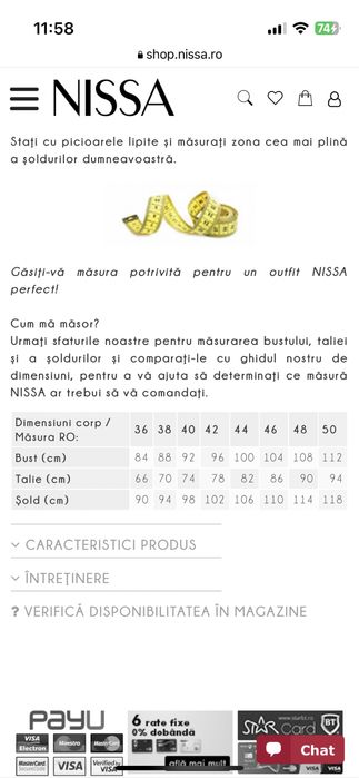 Vand rochie Nissa,marimea 36