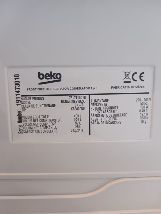 Frigider Beko defect