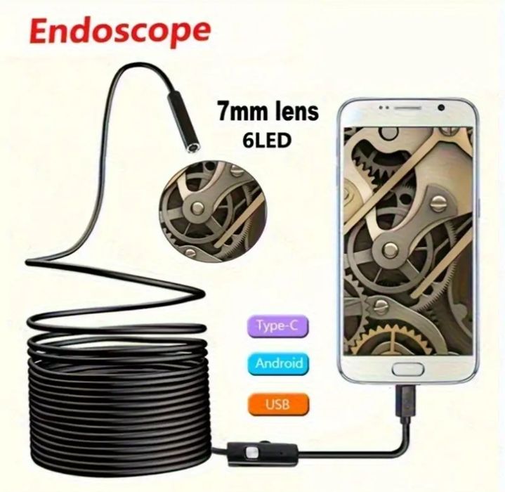 Camera inspectie 2m flexibila Waterproof cu LED ITP Type C și USB