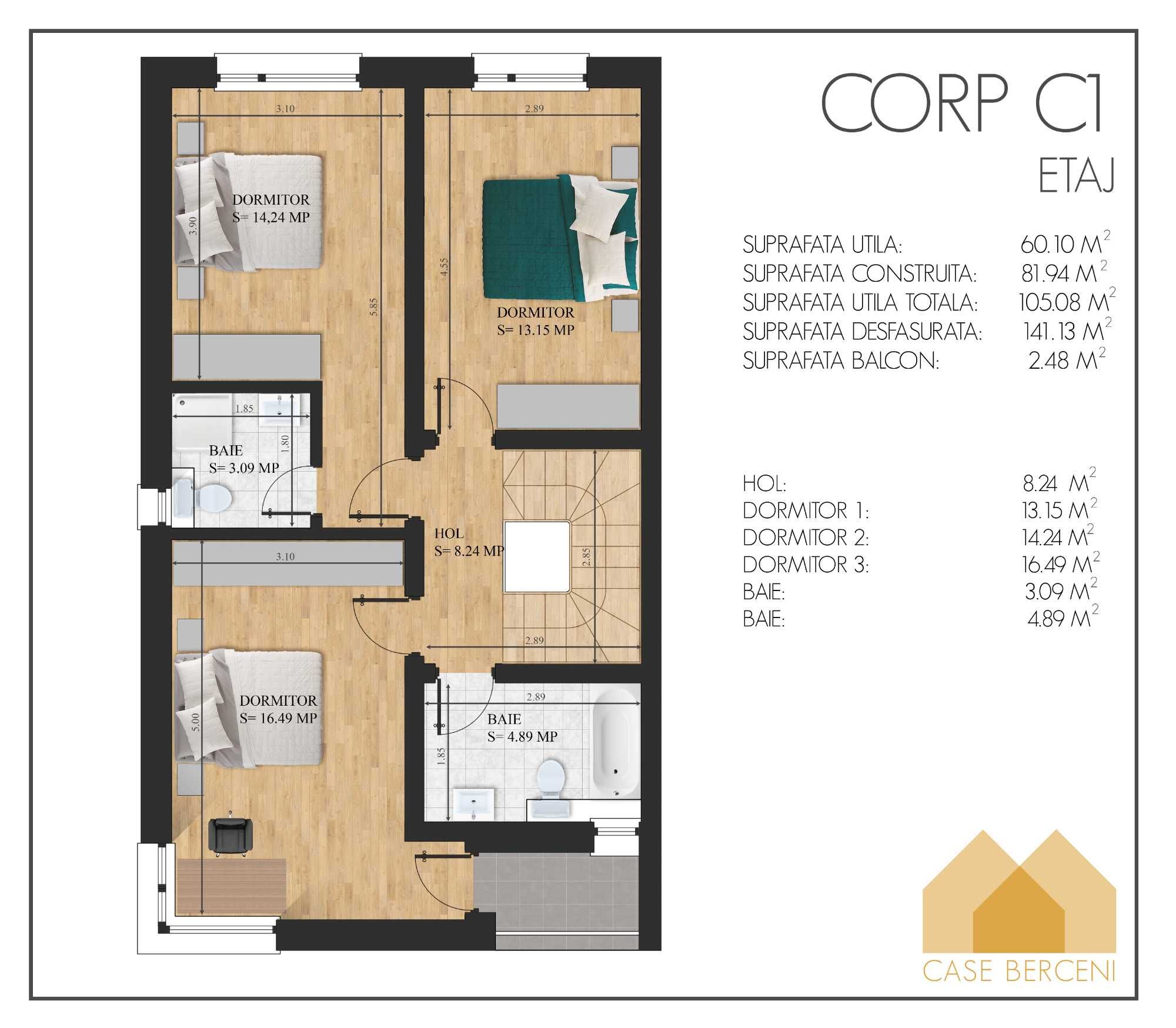 Casa 3 Dormitoare + Living + Bucătărie | Lux | Mutare imediată