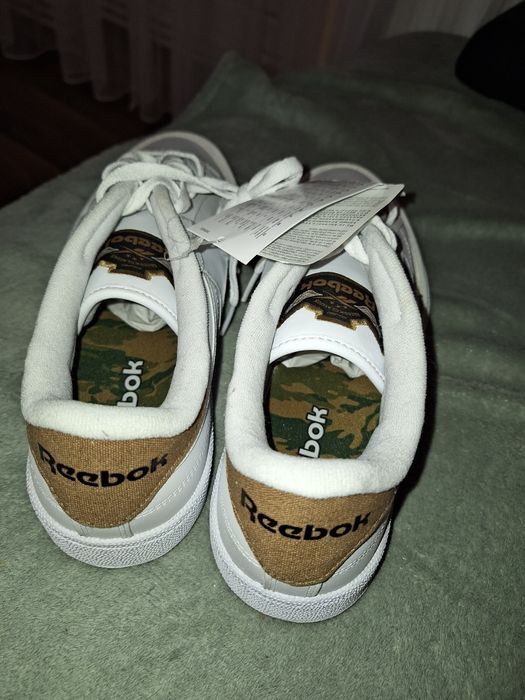 Pantofi Reebok Club C85,albi,noi,mărimea 45.5
