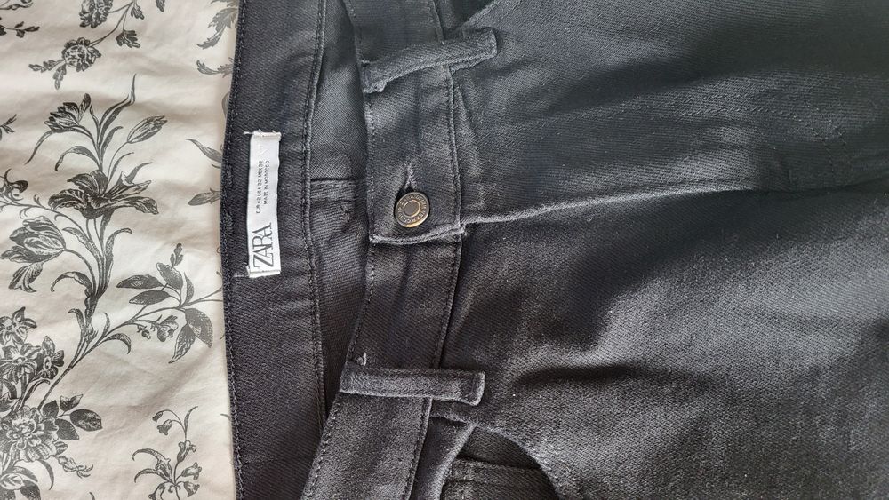 Jeans slim fit, Zara, albastru si negru